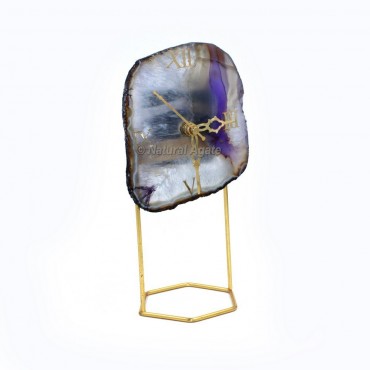 Purple Oynx Clock Agate with Stand