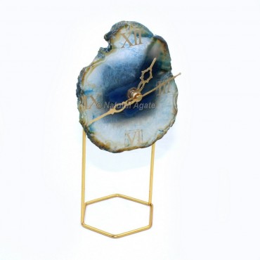 Dark Blue Oynx Clock Agate with Stand