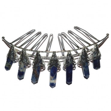Lapis Lazuli 7 Pencil Silver Crown