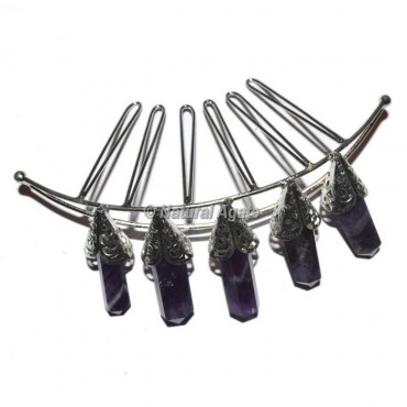 Amethyst 5 Pencil Silver Crown