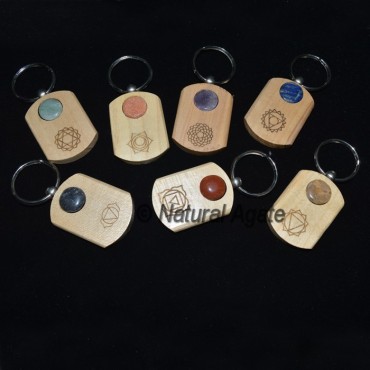 Engraved Chakra Symbol with Cab Wood Keychain