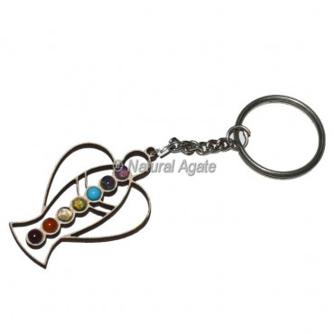 Angle Seven Chakra Wood Keychain