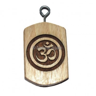 Om Engraved Wooden Keychain