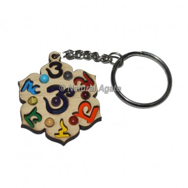 Seven Chakra Sankrit Keyring With Chakra Stone