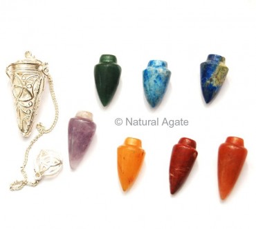 Chakra Cage Pendulums with seven stone