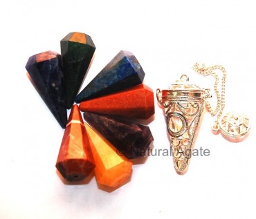 Chakra Cage Pendulums with Faceted Pendulums