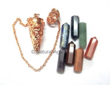 Pentagram Chakra Cage Pendulums with Copper Plated
