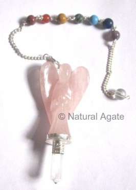 Rose Quartz Angel Chakra Pendulums