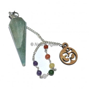 Green Aventurine 12 Faceted Chakra Pendulums