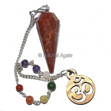 Red Jasper 12 Faceted Chakra Pendulums