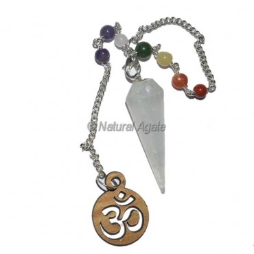 Crystal Quartz 12 Faceted Chakra Pendulums