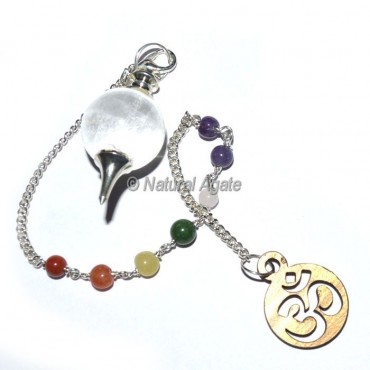 Clear Quartz Ball Pendulums with Chakra Chain