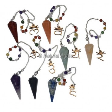 Chakra Pendulums set with Chakra Sanskrit Hanging