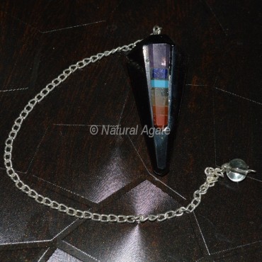 Black Tourmaline Pendulums with Chakra Point