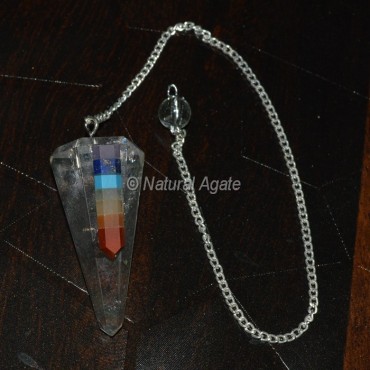 Crystal Quartz Pendulums with Chakra Point