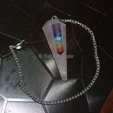 Rose Quartz Pendulums with Chakra Point