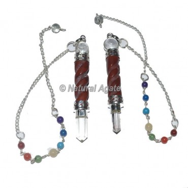 Red Jasper Spiral Chakra Pendulum