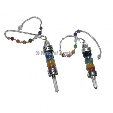 Seven Chakra Bonded Spiral With Chakra Chain Pendulum