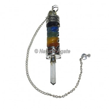 Plane Design Seven Chakra Bonded Spiral Pendulum