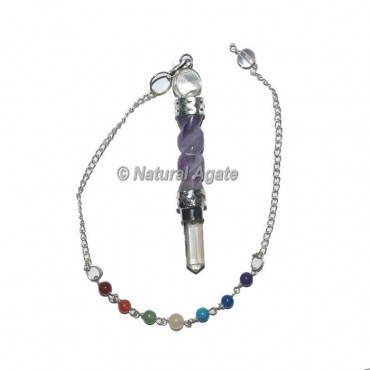 Amethyst Spiral Chakra Pendulum