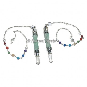 Green Aventurine Spiral Chakra Pendulum