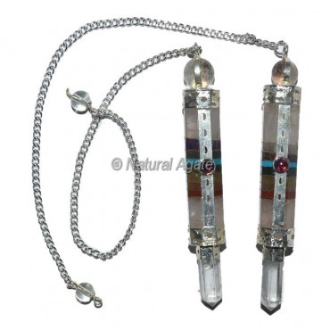 Crystal Quartz Bonded Chakra 3 Pcs Pendulum