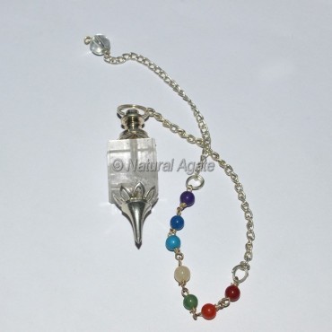 Square Crystal Quartz 7 Chakra Pendulums