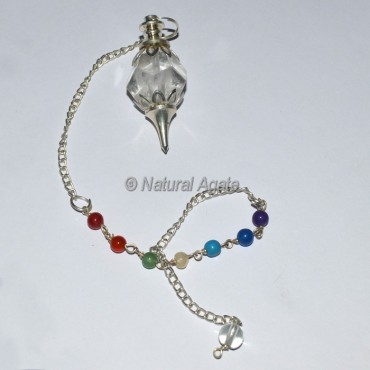 Dodecahedron Crystal 7 Chakra Pendulum