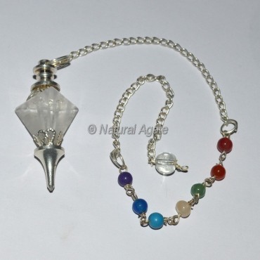 Tetrahedron Crystal 7 Chakra Pendulum