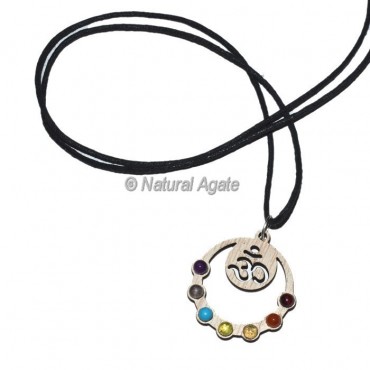 Om Wooden Chakra Pendants