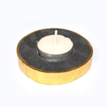 Electroplated Black Agate Candle Holder