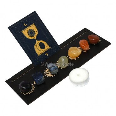 Tarot Card Holder With Seven Chakra Stones