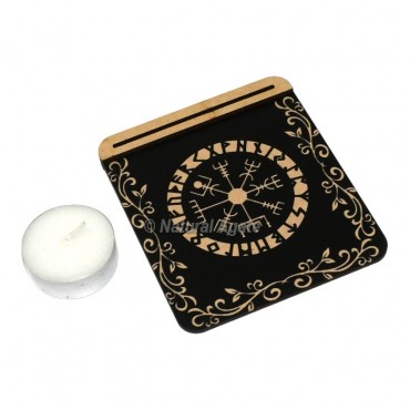 Accent Runic Symbol Tarot Card Holder With Candle