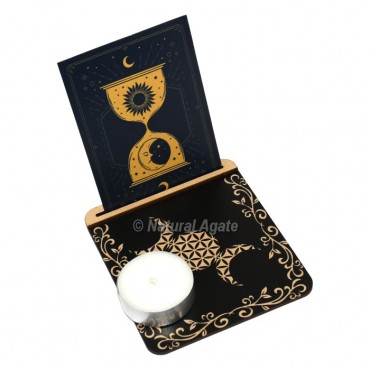 Hour Glass With triple moon Tarot Card Holder