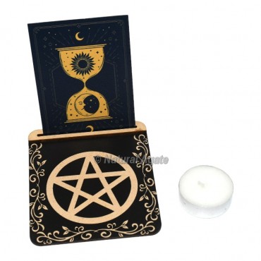 Pentagram Tarot Card Holder With Hour Glass Design