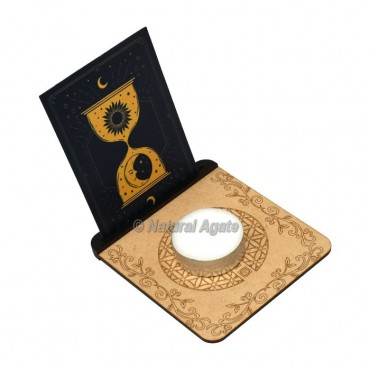 Tarot Card Holder with Hour Glass Flower of Life