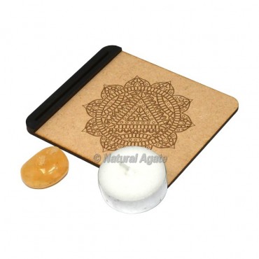 Wooden Throat Engraved Chakra Tarot Card Holder
