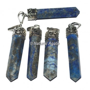 Lapis Lazuli Agate Cap Pencil Pendants