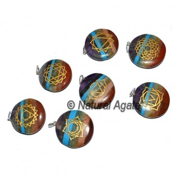 Bonded Chakra Disk Pendants Set