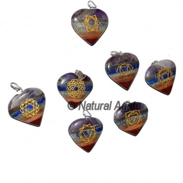 Bonded Chakra heart Pendants Set