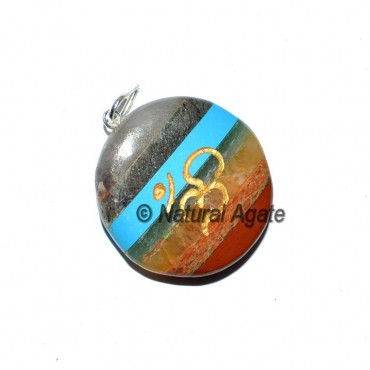 Om Bonded Chakra Disc Pendants