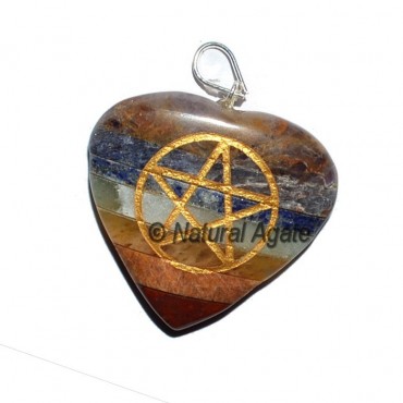 Pentagram Bonded Chakra Oval Pendants