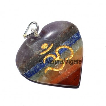 Om Bonded Chakra Heart Pendants