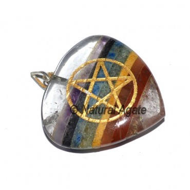 Quartz Chakra Pentagram Reiki Pendants