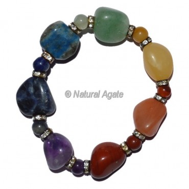 Seven Chakra Tumbled Stone Bracelet