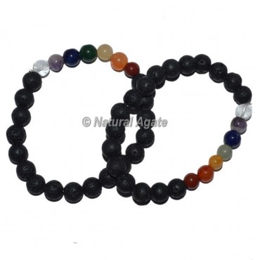 Lava Stone Seven Chakra Bracelets