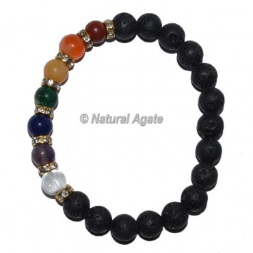 Lava Stone Seven Chakra Fashion Bracelets