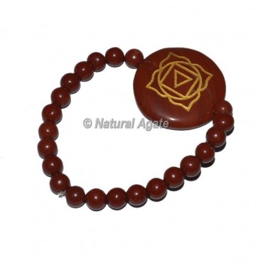 Root Chakra Symbol Engraved Heart Shape Bracelets