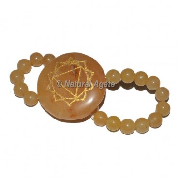Solar Chakra Symbol Engraved Round Bracelets