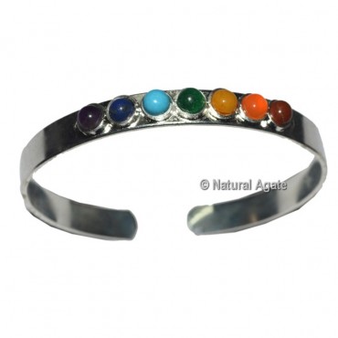 7 Chakra Silver Bracelet